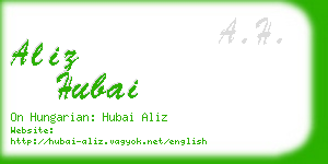 aliz hubai business card